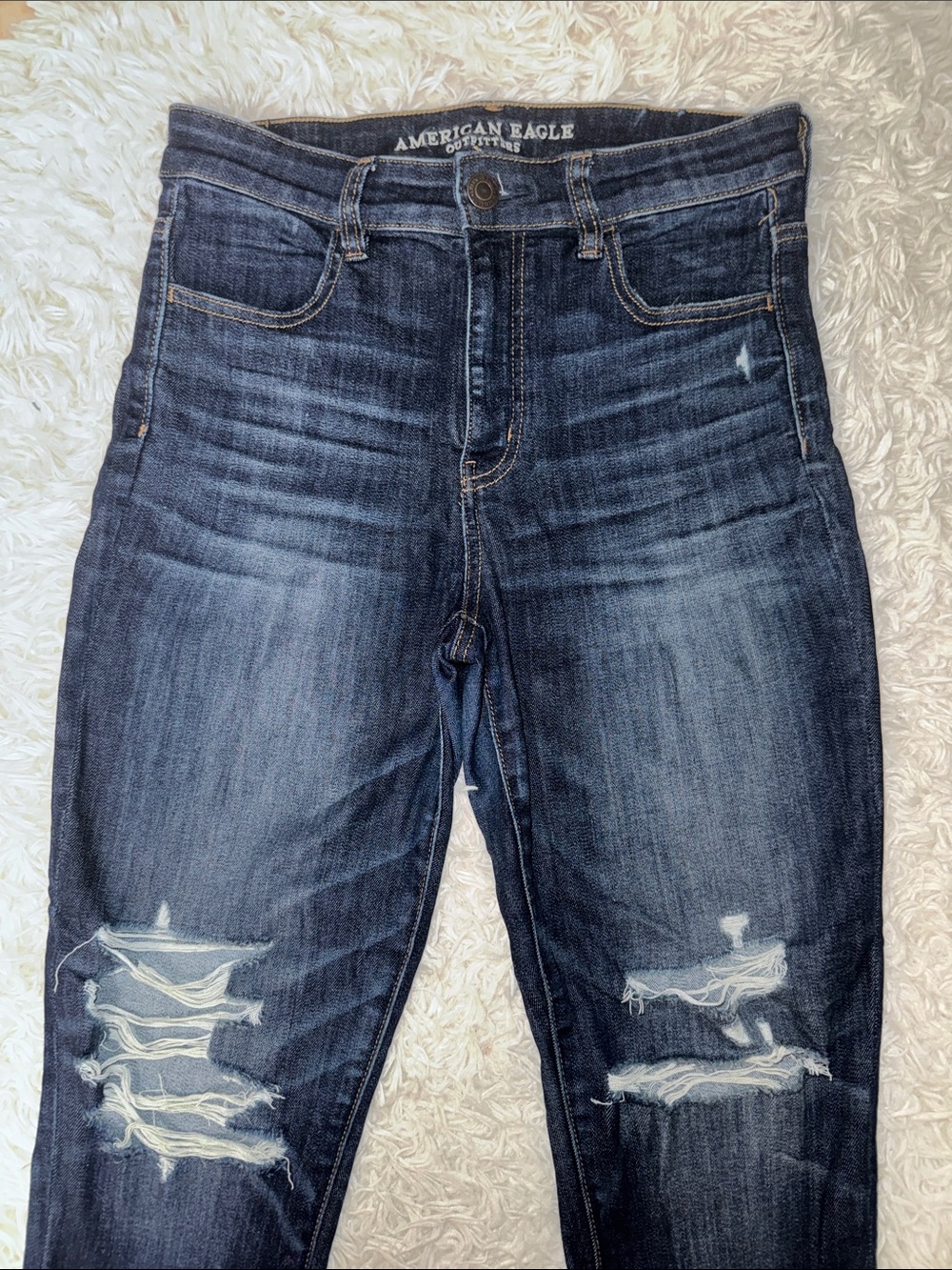 American Eagle Outfitters Skinny Ripped Dark Wash Jeans
